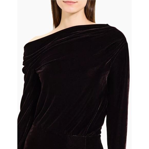THEORY Off-The-Shoulder Velvet Midi-Dress Size‎ 2 Long Sleeves - Picture 2 of 16